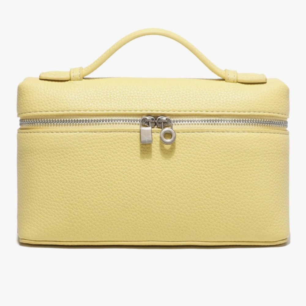 Extra Pocket Mini Pouch in banana yellow with silver hardware